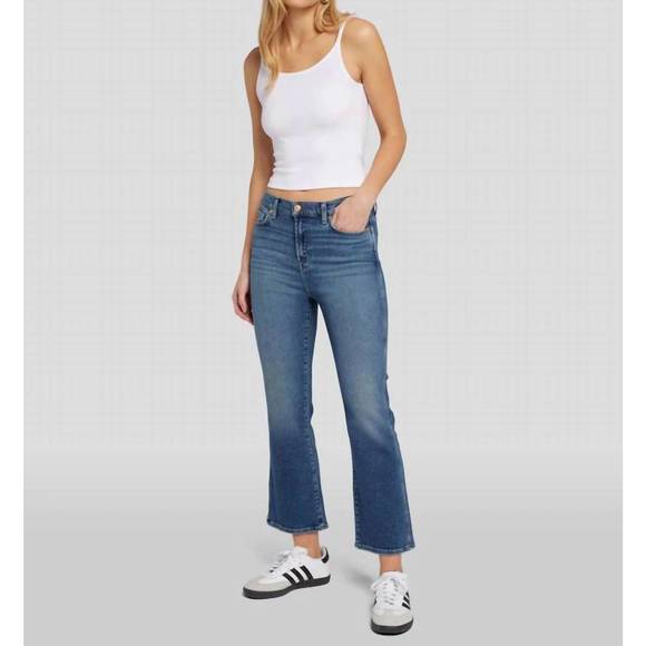 NEW FOR ALL MANKIND high waist slim kick jeans in sea level
